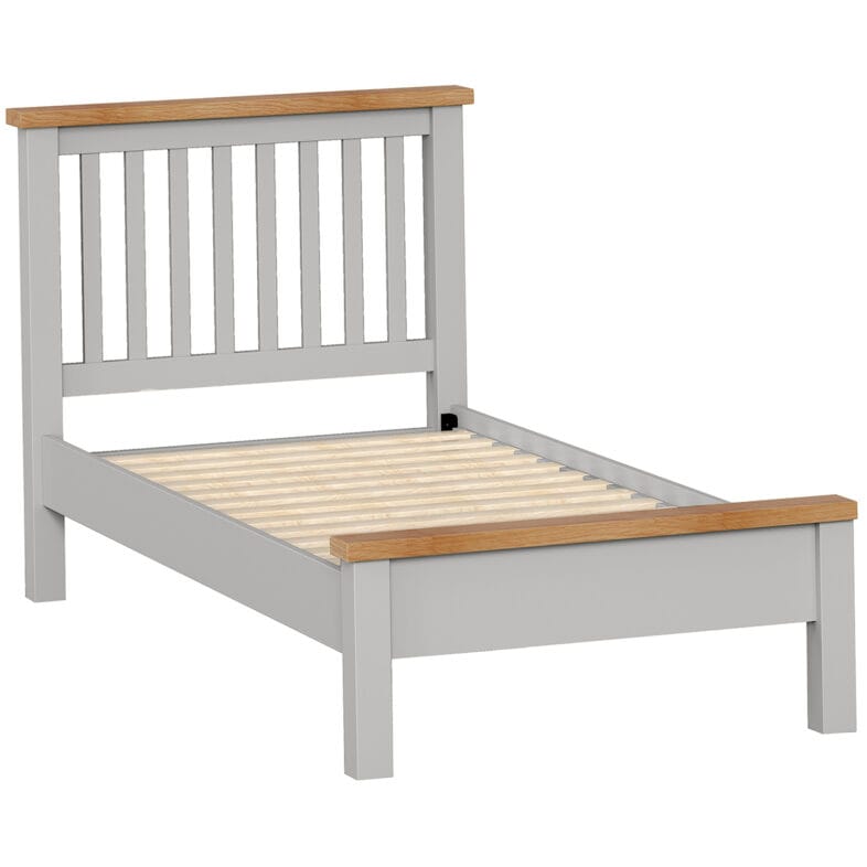 Keswick Moon Grey 3' Slatted Bed with Top Cap