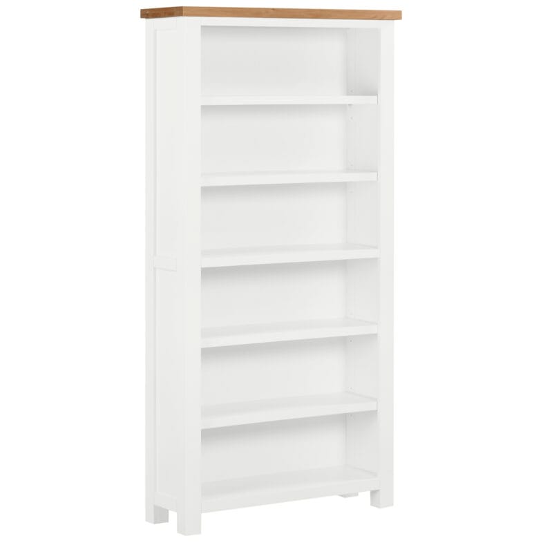 Keswick White Tall Wide Bookcase