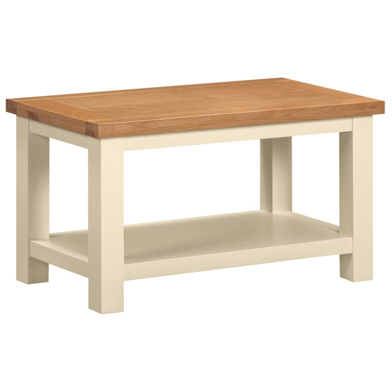Keswick Ivory Small Coffee Table With Shelf