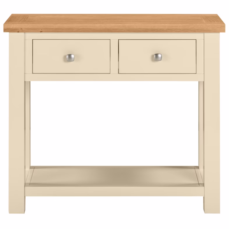 Keswick Ivory 2 Drawer Console Table front