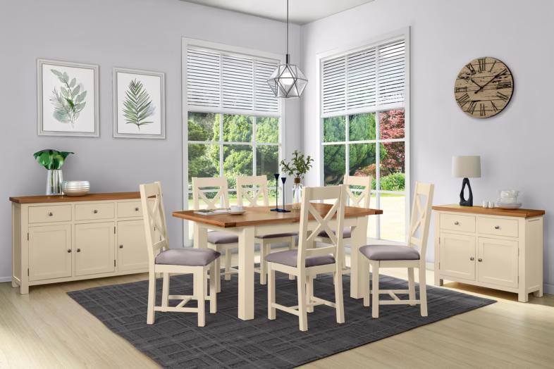 Keswick Ivory Medium Extending Dining Table lifestyle
