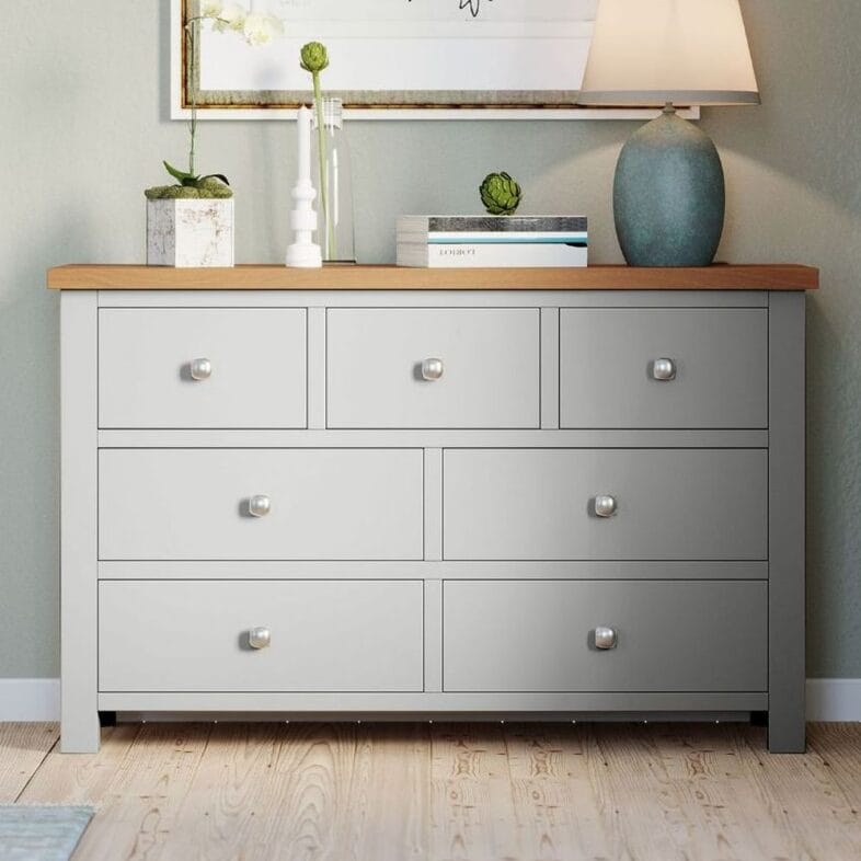 Keswick Moon Grey 3 Over 4 Chest of Drawers - Image 2
