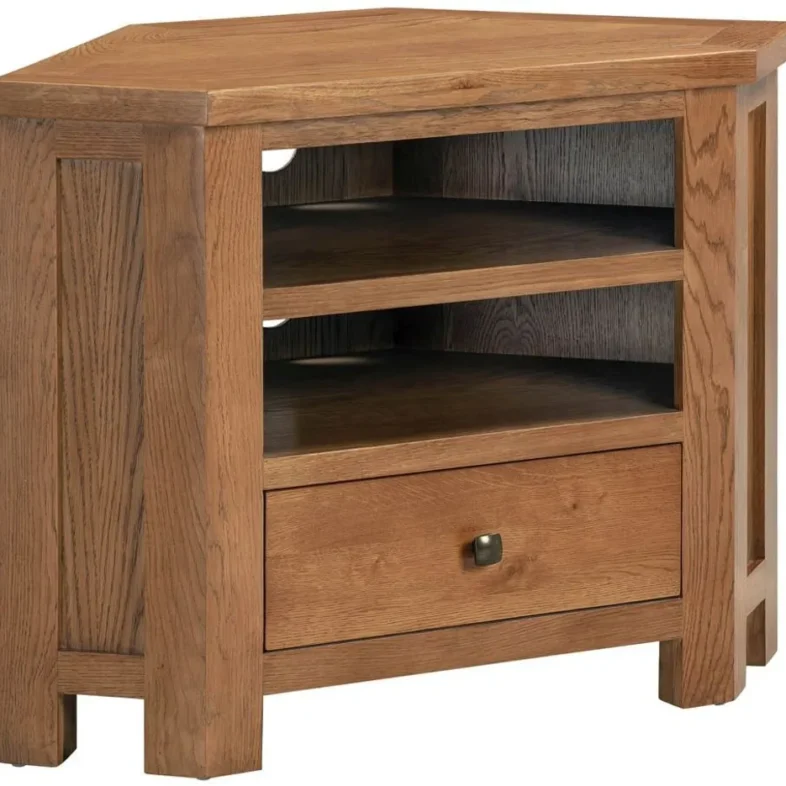 Keswick Rustic Oak Corner TV Cabinet