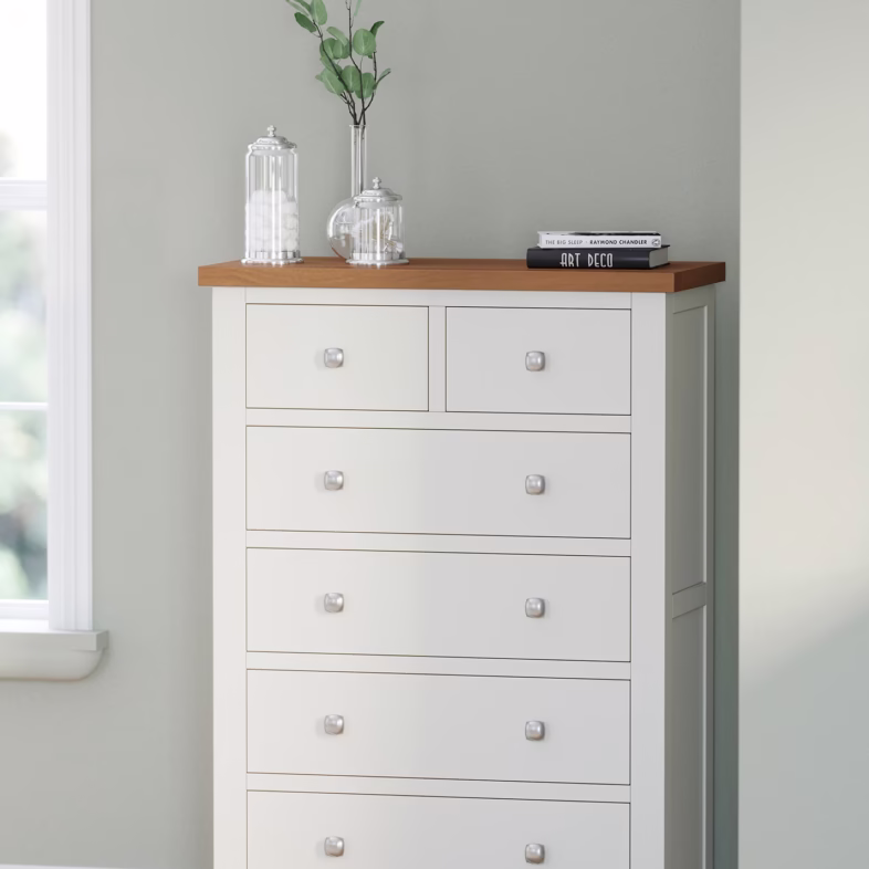 Keswick White 2 Over 4 Chest of Drawers lifestyle
