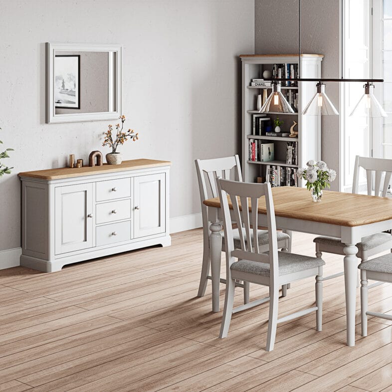 Cornwall Painted Oak 2 Door 3 Drawer Sideboard - Image 4