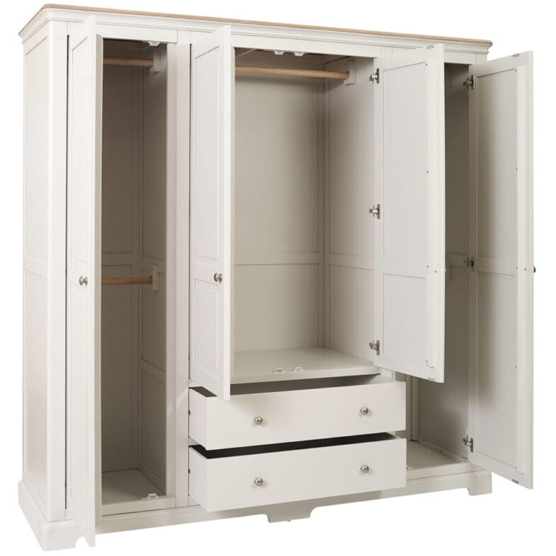 Cornwall White Quad Wardrobe - Image 2