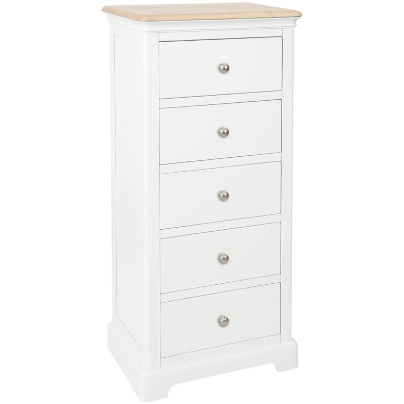 Cornwall White 5 Drawer Wellington