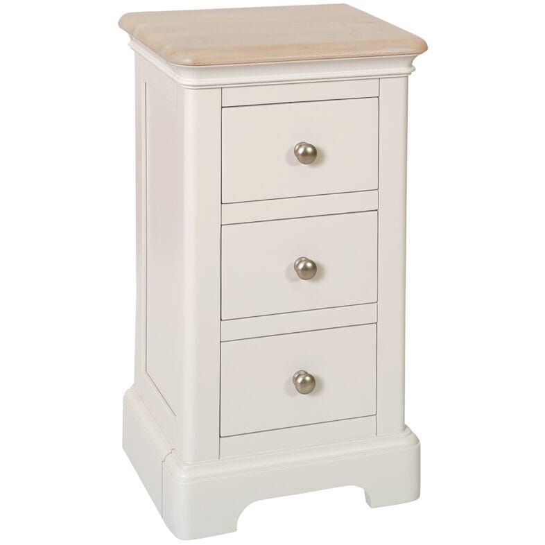 Cornwall Grey Mist 3 Drawer Compact Bedside