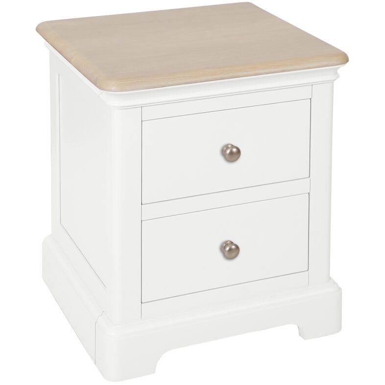 Cornwall White 2 Drawer Bedside