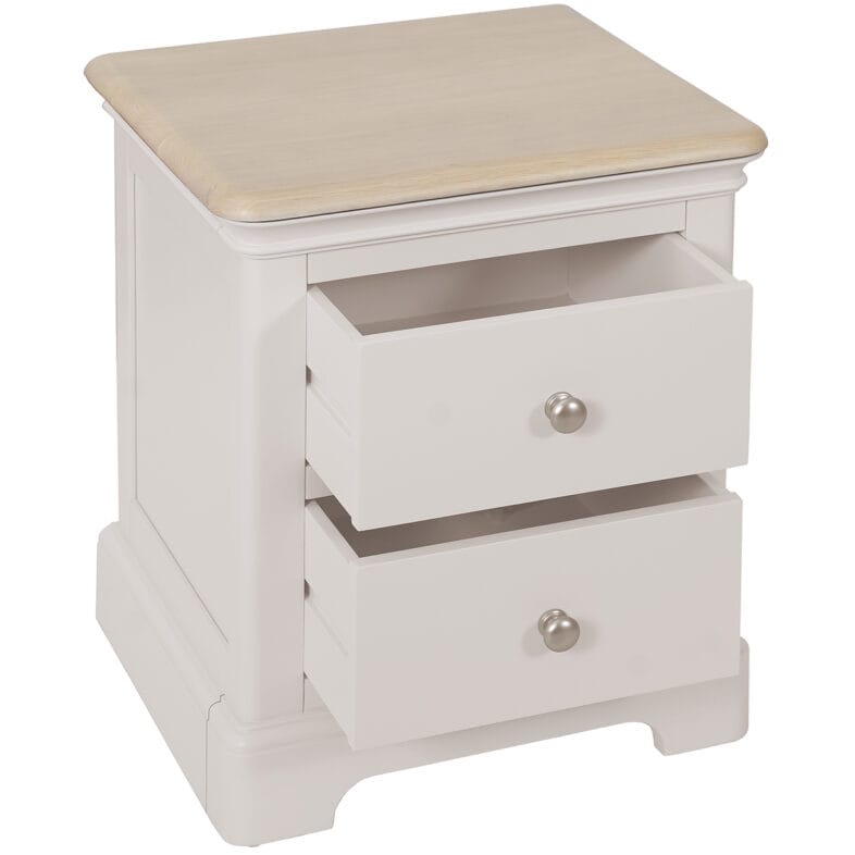 Cornwall Grey Mist 2 Drawer Bedside - Image 2