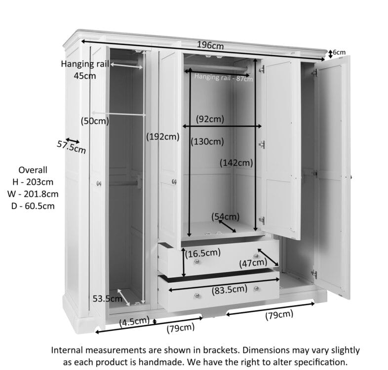 Cornwall Grey Mist Quad Wardrobe - Image 6