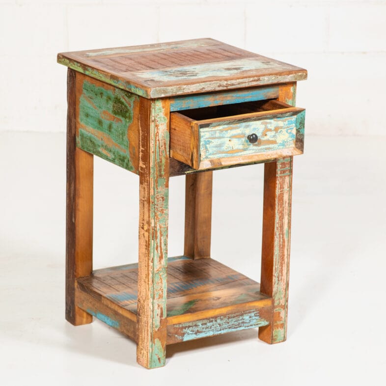 Revival Mango 1 Drawer Side Table open