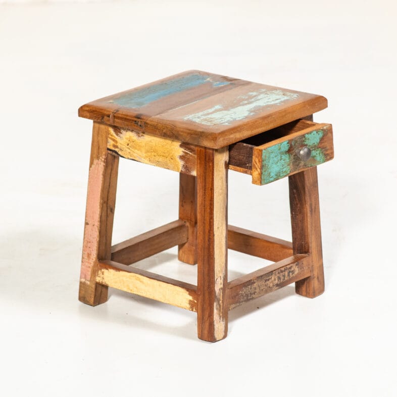 Revival Mango Stool with Drawer - Image 2