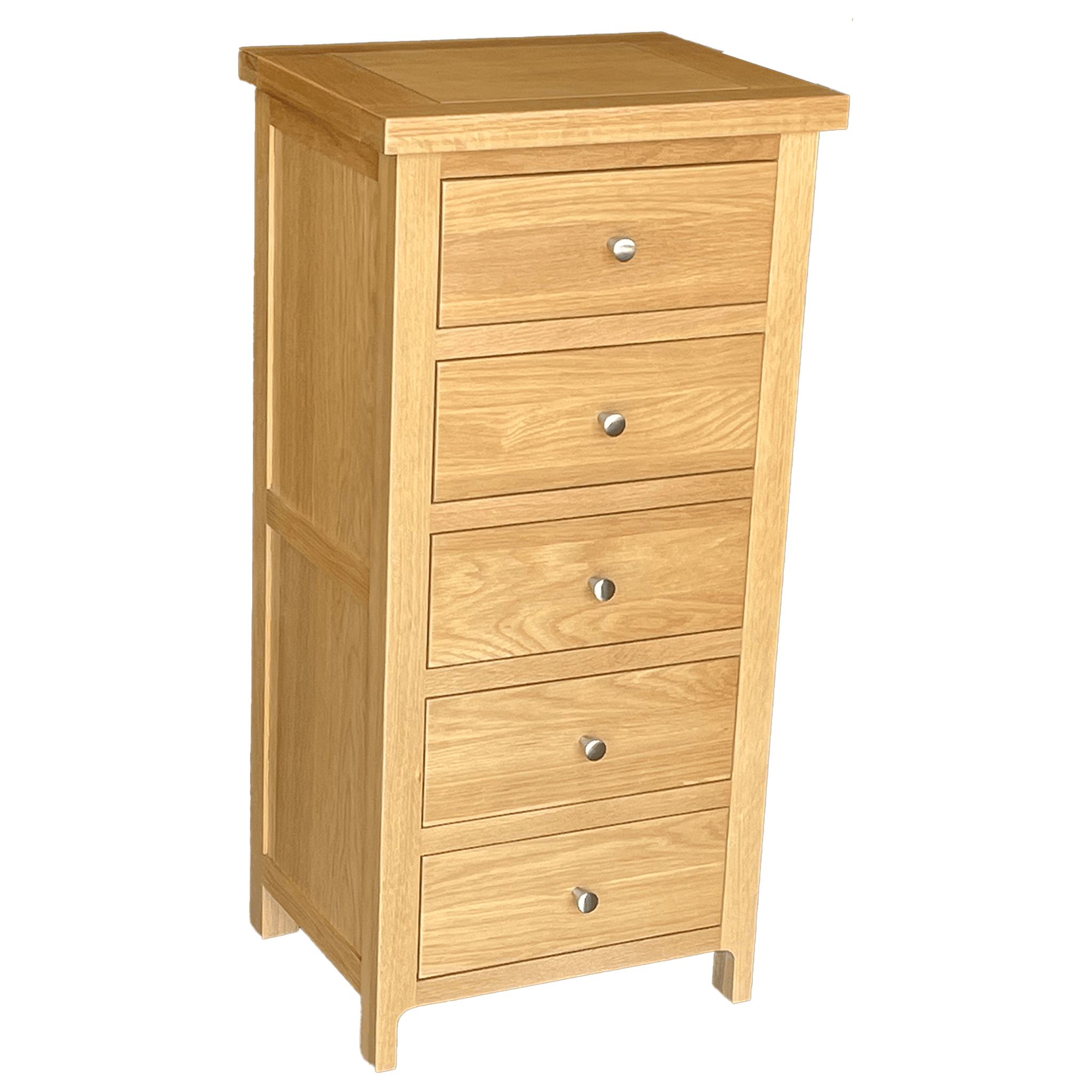 Cottage Oak 5 Drawer Narrow Chest of Drawers