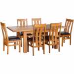 Canterbury Ash Twin Slat Dining Chair and extended oak table
