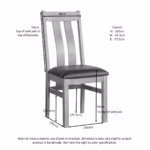 Canterbury Ash Twin Slat Dining Chair dimensions