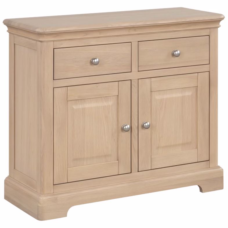 Cornwall Oak 2 Door 2 Drawer Sideboard isolated