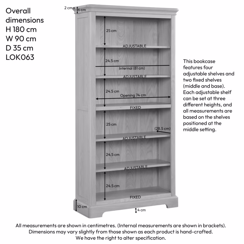 Cornwall Oak 6ft Bookcase - Image 2