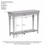 Cornwall Oak Console Table dimensions