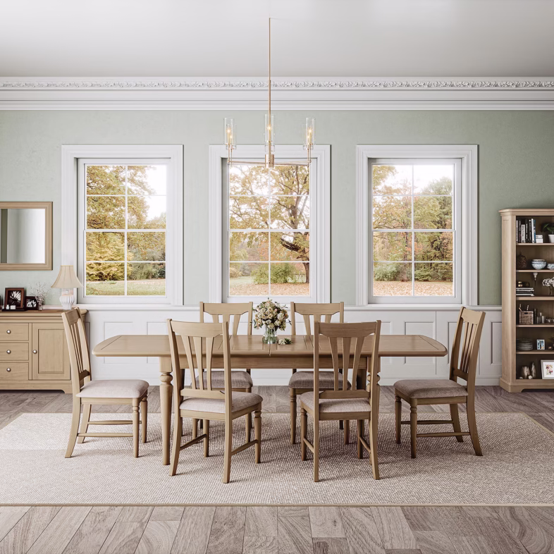 Cornwall Oak Large Extending Dining Table lifestyle 2