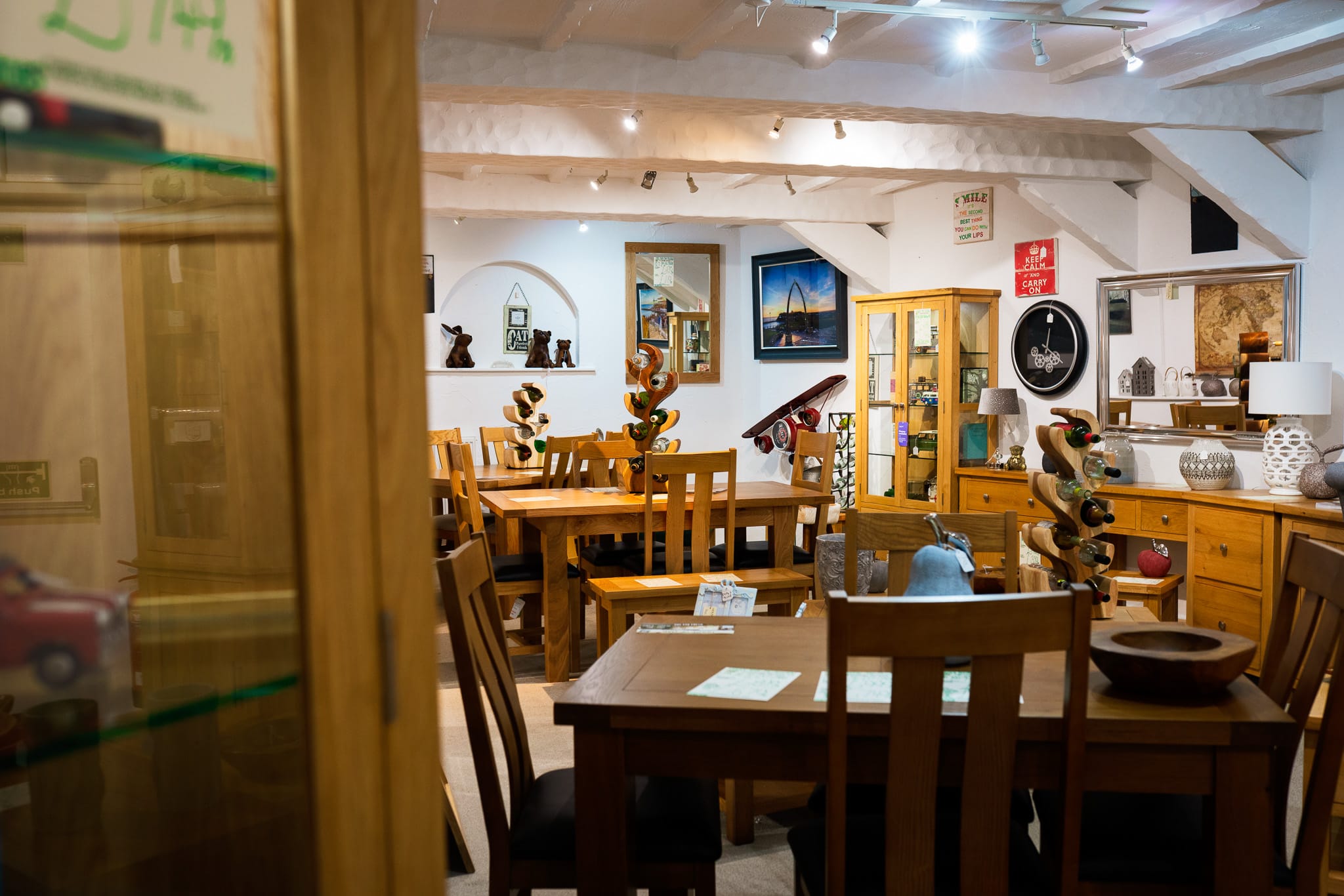 House of Oak showroom interior in Huddersfield showing oak furniture displays