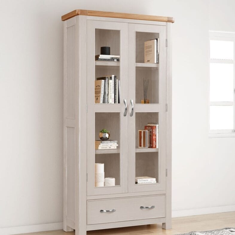 Kensington Oak Putty display cabinet lifestyle