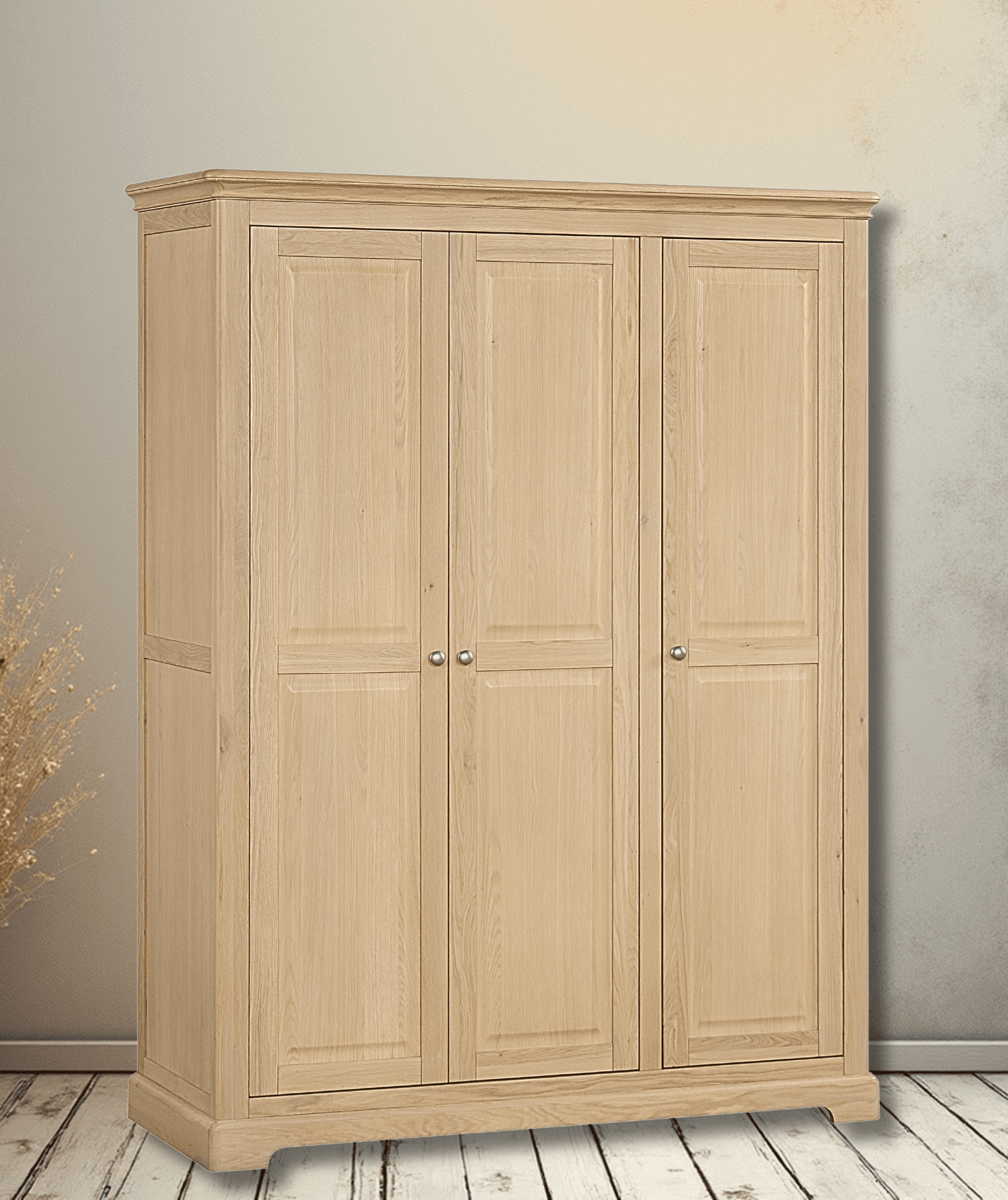 Cornwall Oak Triple Wardrobe