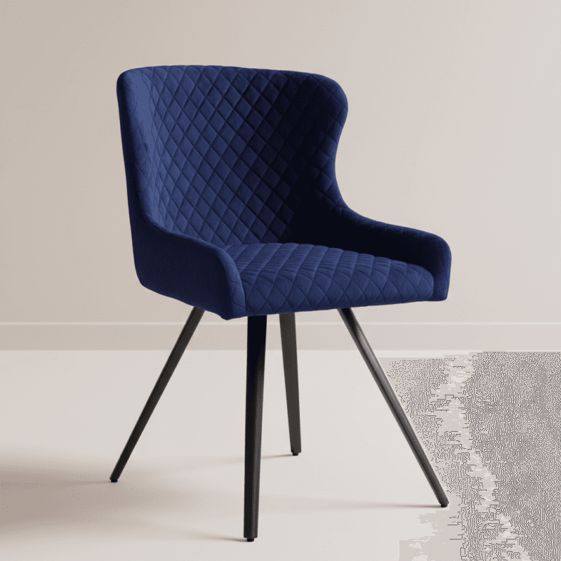 Frey Dining Chair Blue Velvet