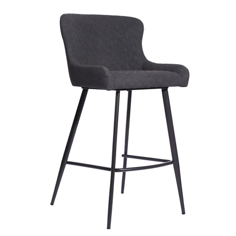 Freya Bar Stool in Grey PU Leather