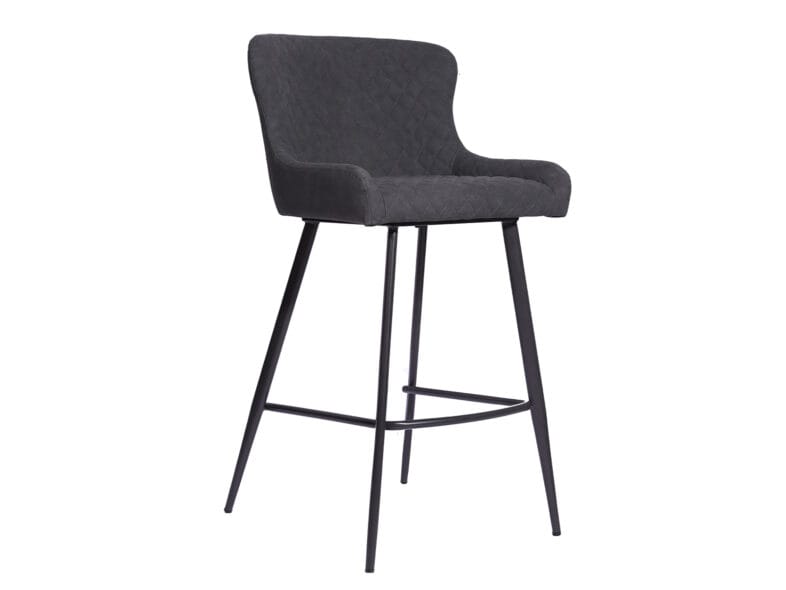 Freya Bar Stool in Grey PU Leather - Image 3