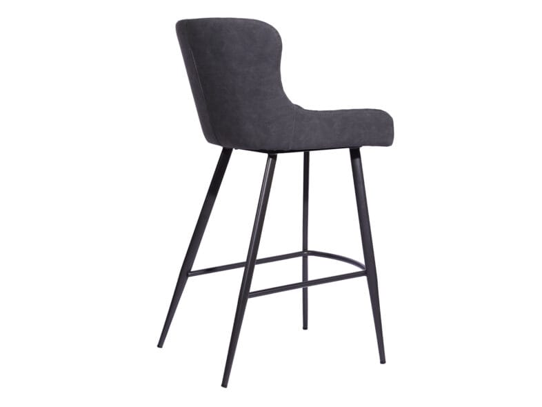 Freya Bar Stool in Grey PU Leather - Image 2
