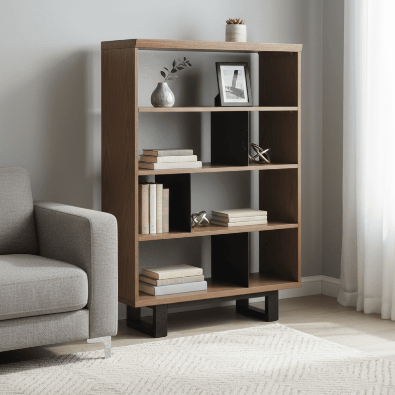 Modena Oak Low Shelf Unit lifestyle