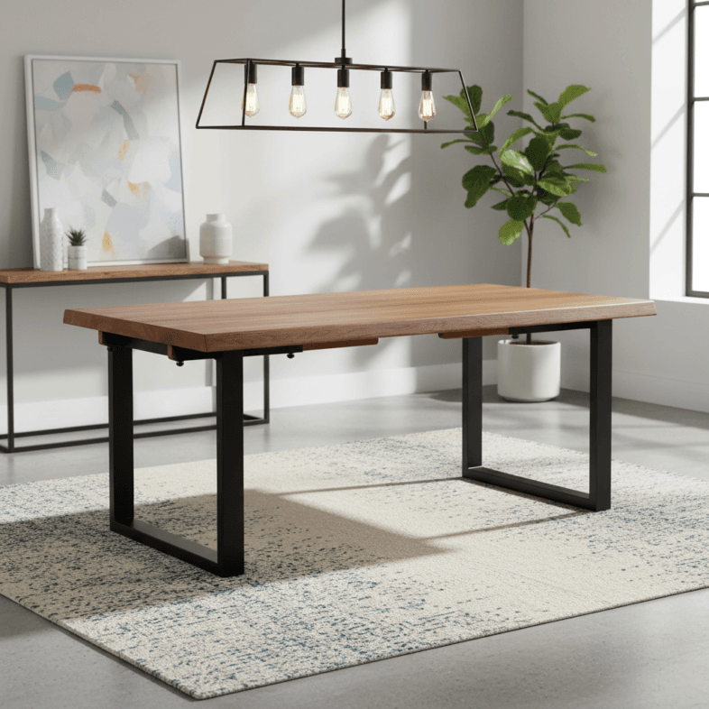Modena Oak 6-8 Seater Dining Table with U Base lifestyle