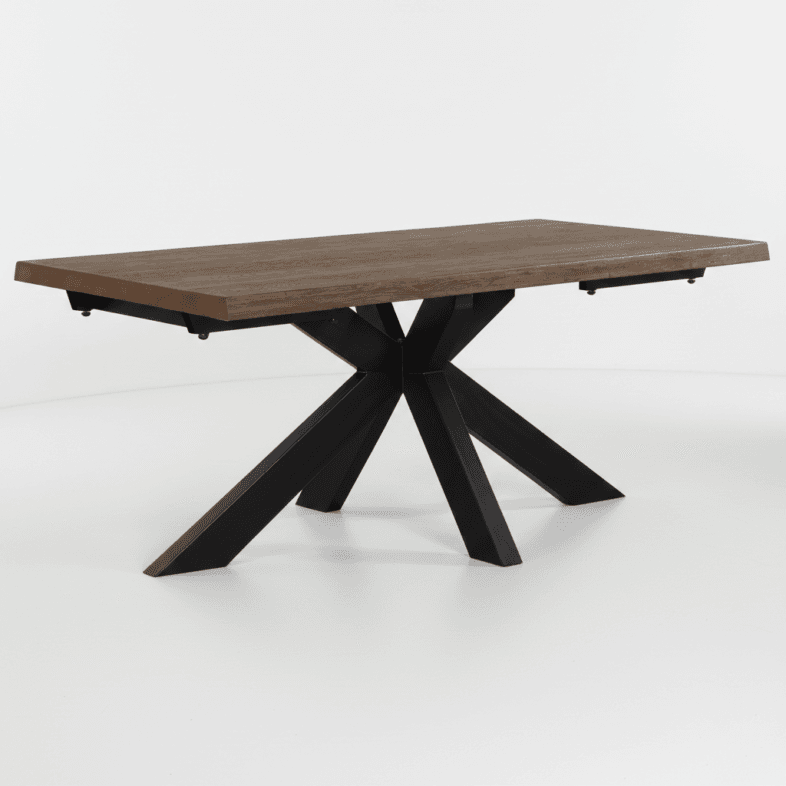 Modena Oak 6 Seater Dining Table with Star Base lifestyle isolated