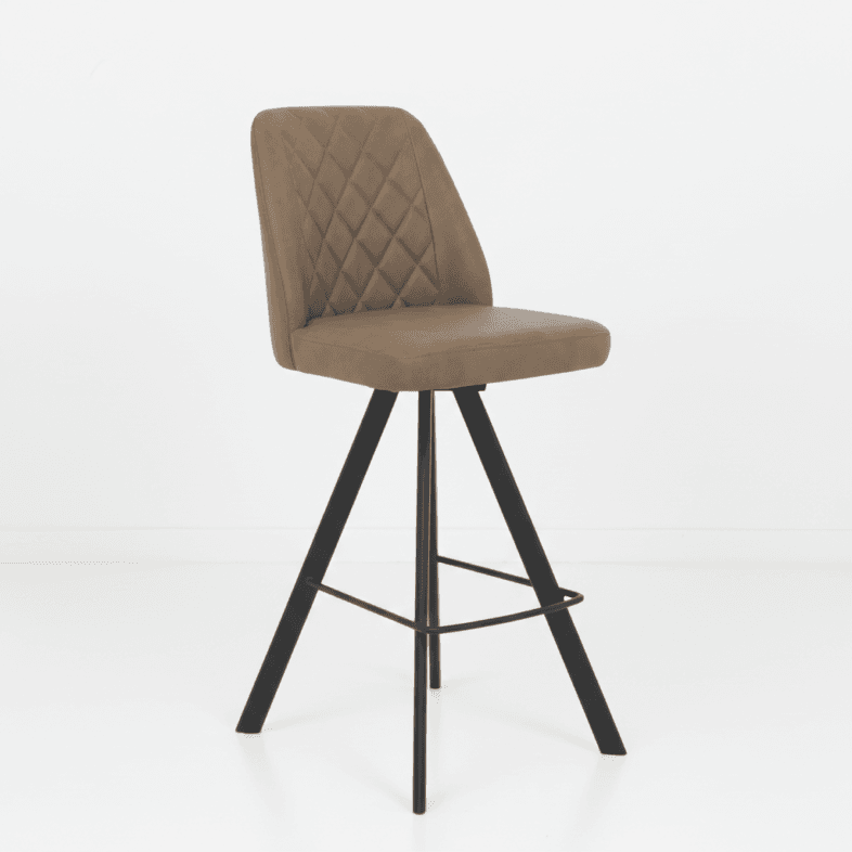 Modena Swivel Bar Stool in Taupe white