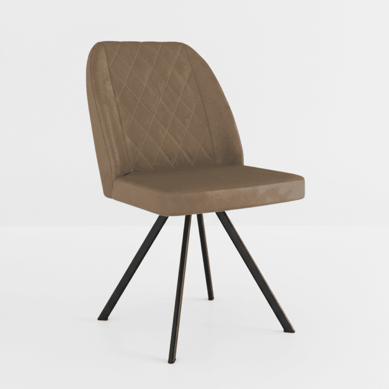 Modena Swivel Dining Chair in Taupe white