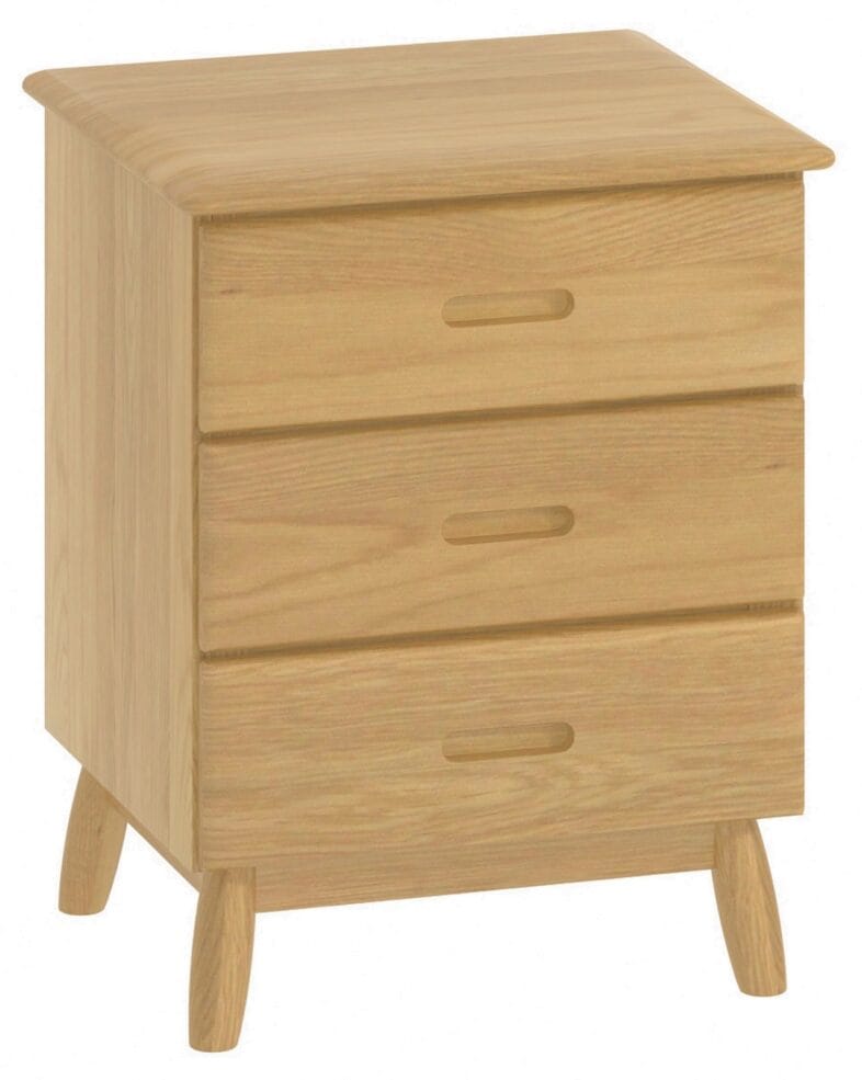 Sophia Oak 3 Drawer Bedside Table