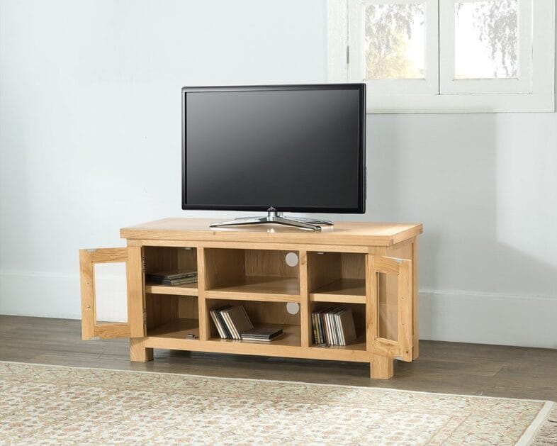 Valencia Oak Large TV Unit open