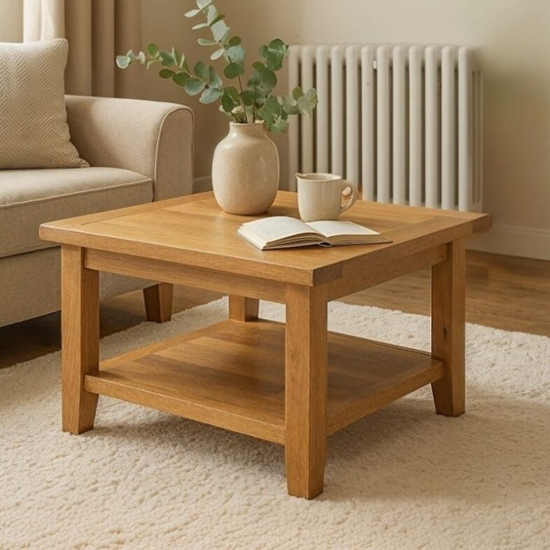 Original Vancouver Solid Oak Square Coffee Table