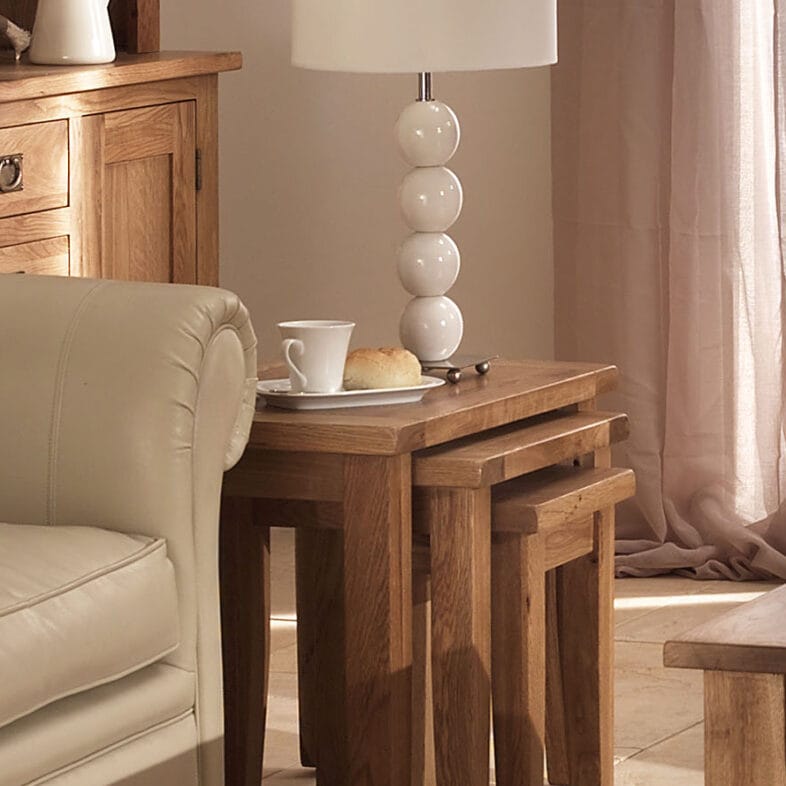 Original Vancouver Solid Oak Nest of Tables