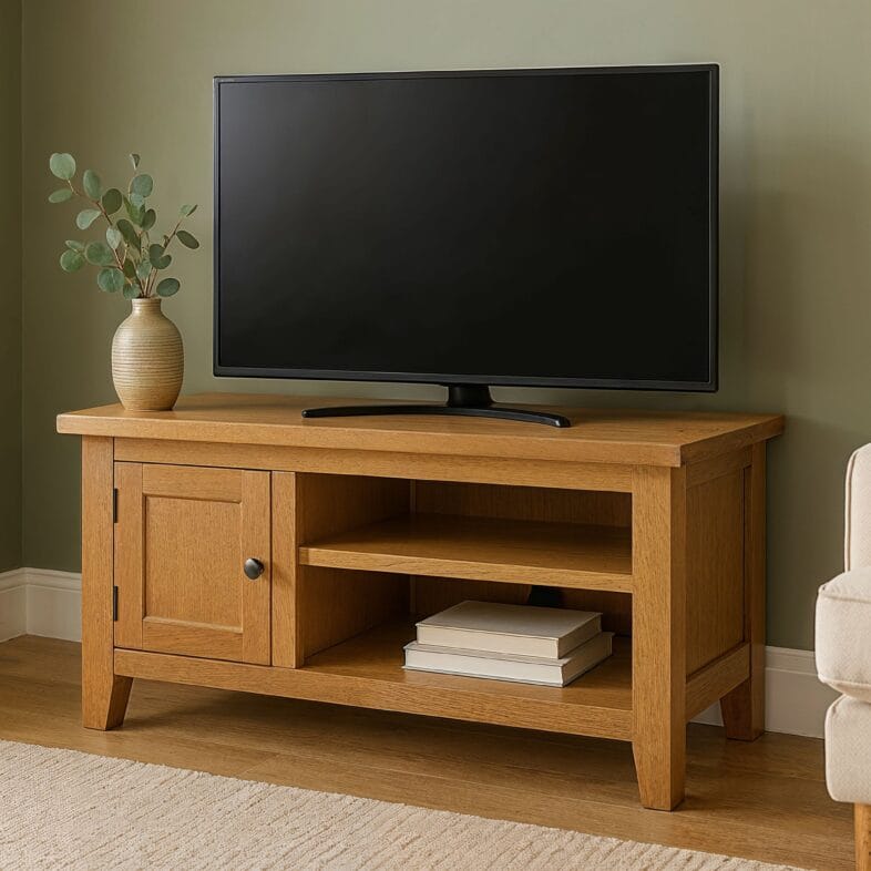 Original Vancouver Solid Oak Small TV Unit